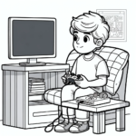 Boy Playing Game Console